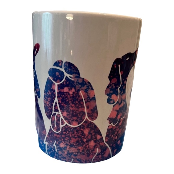 15 oz. Ceramic mug. Cute blue & pink paint splatter dog design. Various breeds - Picture 4 of 4